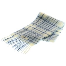 JACQUEMUS Jacques Carro Scarf Plaid Mohair Alpaca Blend Jacquard Fringe Used a00