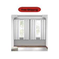 Mainstays 4 of a Kind Blackout Curtain Panels, Set of 4, White, 28" W x 63" L