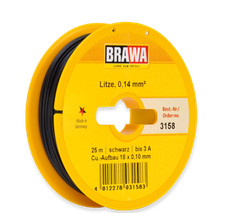 Brawa 3158 Schaltlitze 0,14mm², 25 m, schwarz