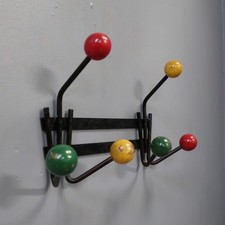 Vintage Antique Mid Century French Atomic Sputnik Coat Rack Hat Wall Mounted