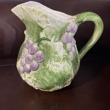 Brocca ceramica vintage SAN MARCO Capodimonte ITALIA VINTAGE viola uva e foglie