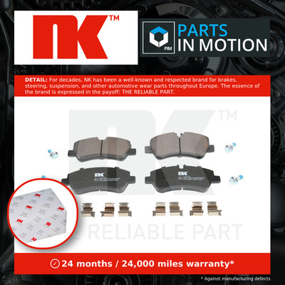 Brake Pads Set fits FORD TRANSIT CUSTOM V362 TDCi 2.2D Rear 2012 on NK 1763916