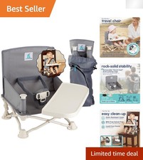 Compact Baby Booster Seat with Safety Harness Removable Swivel Tray, 250 lbs