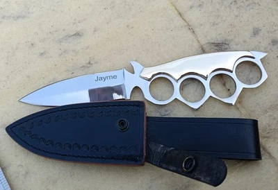 AK CUTLERY CUSTOM HANDMADE STAINLESS STEEL HUNTING KNIFE HANDLE MADE BY BRASS