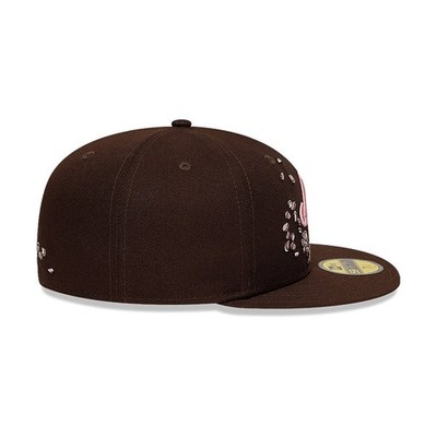 New Era 59FIFTY Classic Logo Brown Sakura Cherry Blossom Cap Hat