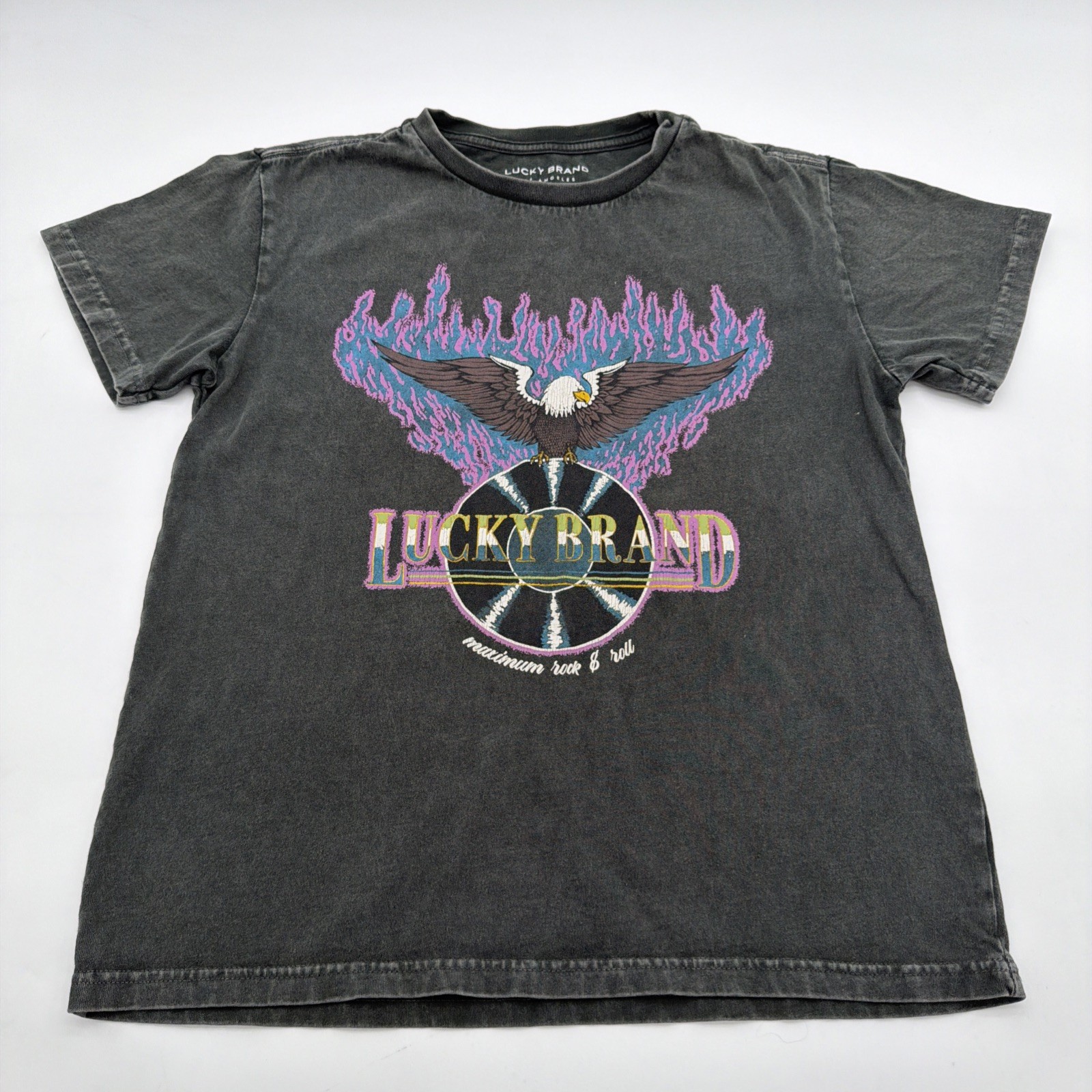 Lucky Brand T-shirt Women  XS Gray Graphic Print Logo .#42437