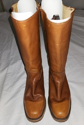 Vintage Frye Campus 3715 Men's Brown Leather Cowboy Boots Pull-on Size 9 1/2 D