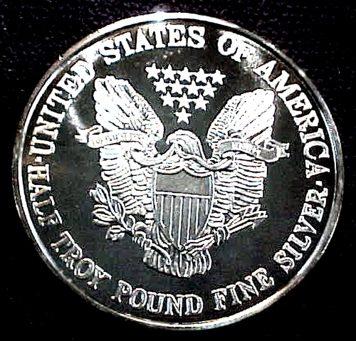 HUGE 1/2 POUND .999 SILVER .....PROOF......MIN. BID .01 & NO RESERVE!