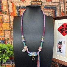 Glass Tibetan Sweater Pendant Rope Hanging Rope Hand Woven Pendant Necklace