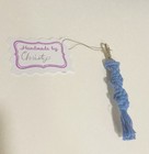 Blue Spiral Macrame Keychain Accessory Handmade Trendy Boho Small Gift Idea — photo 2