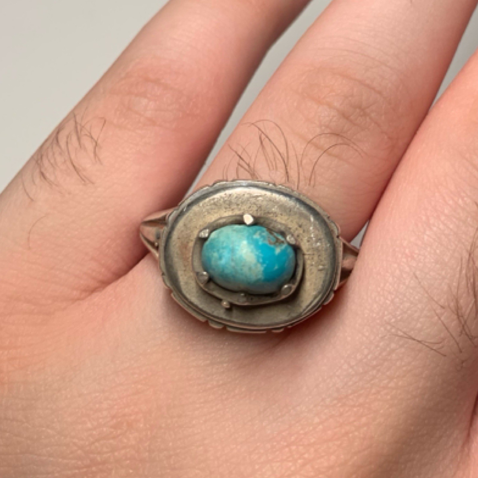 Exquisite Vintage Solid Silver Ring Stunning Turq… - image 8