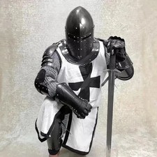 Medieval Black Templar Knight Full Body Armour Cosplay Halloween Costume Suit