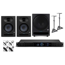 PreSonus Quantum HD8 Interface w/Eris 2nd Gen 5" Pair SUB10, Stands Cables