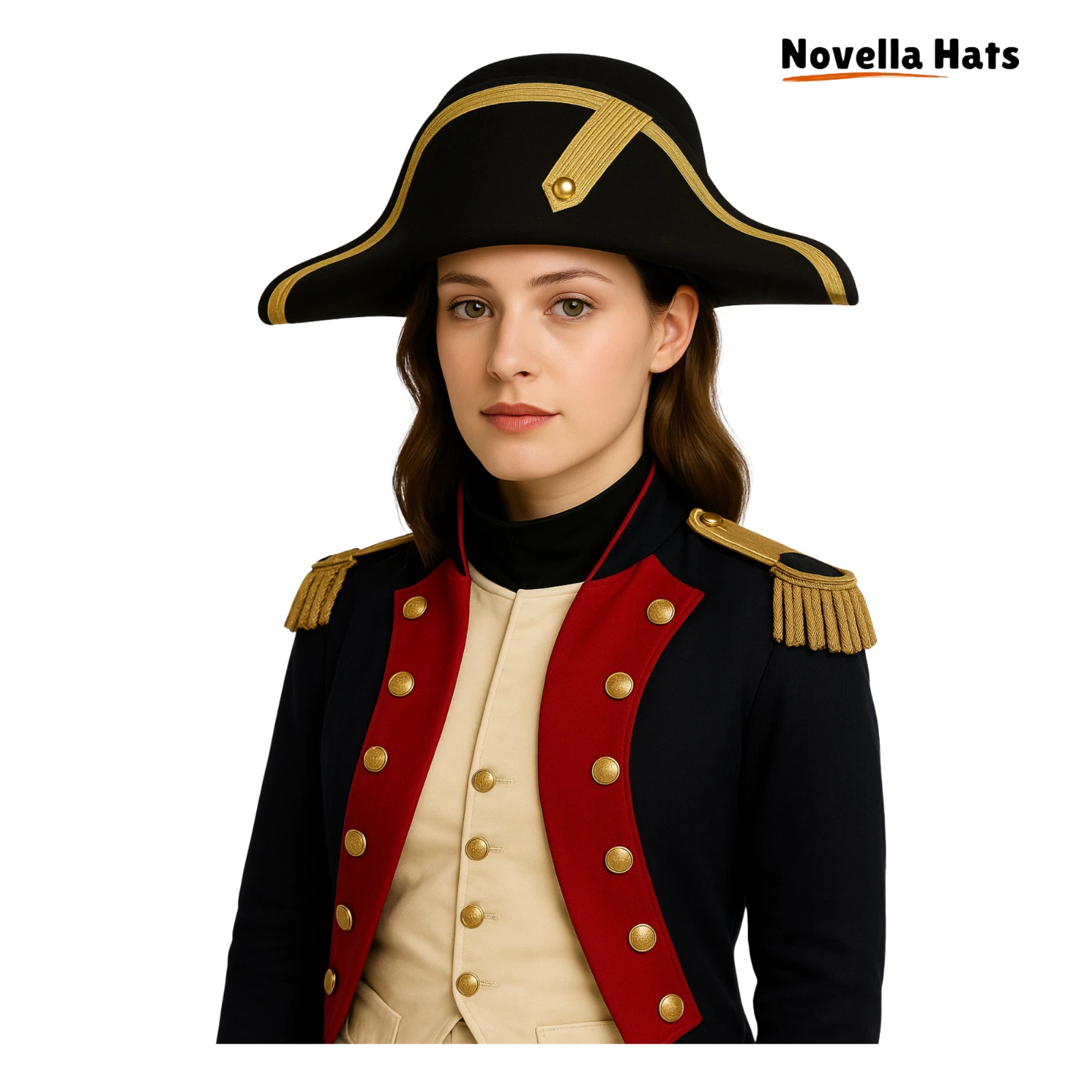 Napoleonic Bicorn Hat – Vintage Military Two-Point Hat for Reenactments