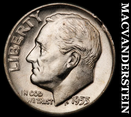 1955-D Roosevelt Dime- Silver- Choice Gem Brilliant Uncirculated Luster #i9213