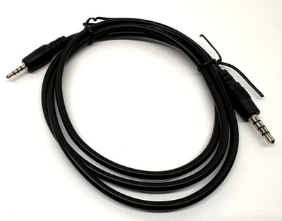 3ft Black TRRS 3.5mm to 2.5mm Male Adapter Cable Audio Video Headphone Microp...