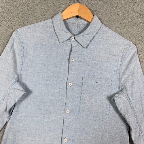 Lululemon Commission Shirt Mens Small Blue Pocket Long Sleeve Slim Fit Preppy