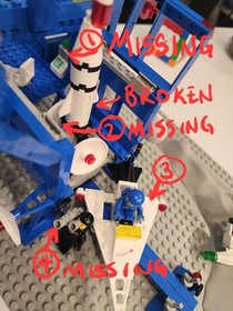 Vintage Lego 6971 Inter-Galactic Command Base Space System used-missing 4 pieces