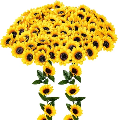 101 Stk Künstliche Sonnenblumen Deko Blumengirlande Hochzeitsbogen - Bild 1 von 4