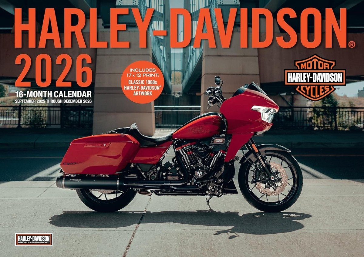 Harley-Davidsonの時計 2026 HARLEY-DAVIDSON MOTORCYCLES WALL CALENDAR Dyna Road Glide