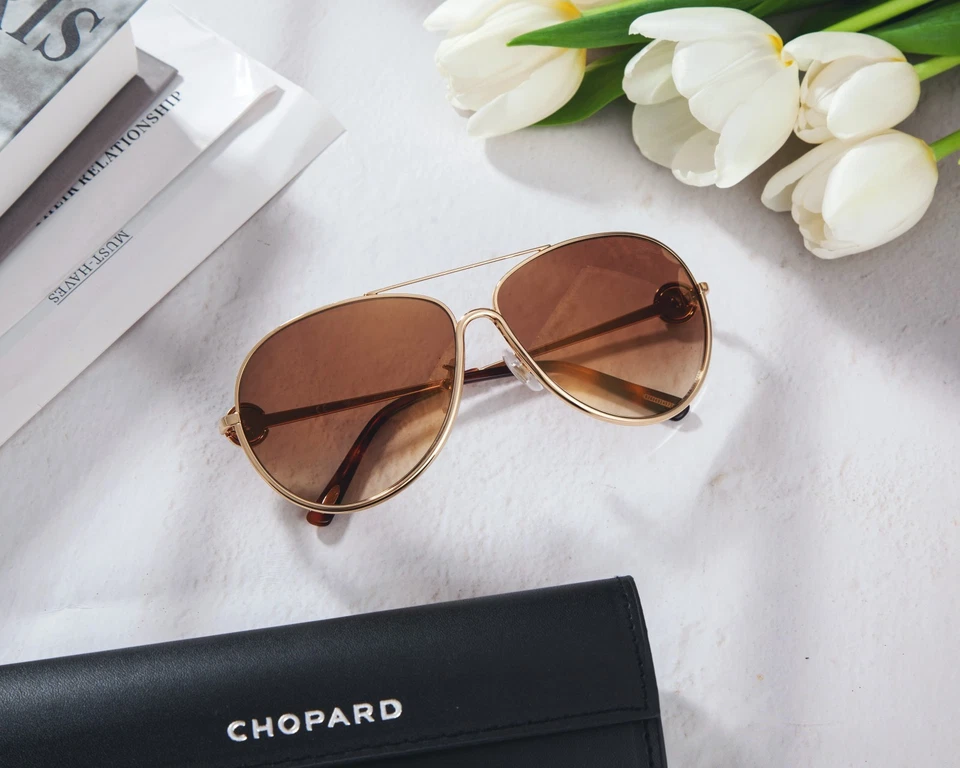 CHOPARD PILOTENBRILLE MIT KRISTALLEN - SCH B23S 0300G - Bild 3 von 4