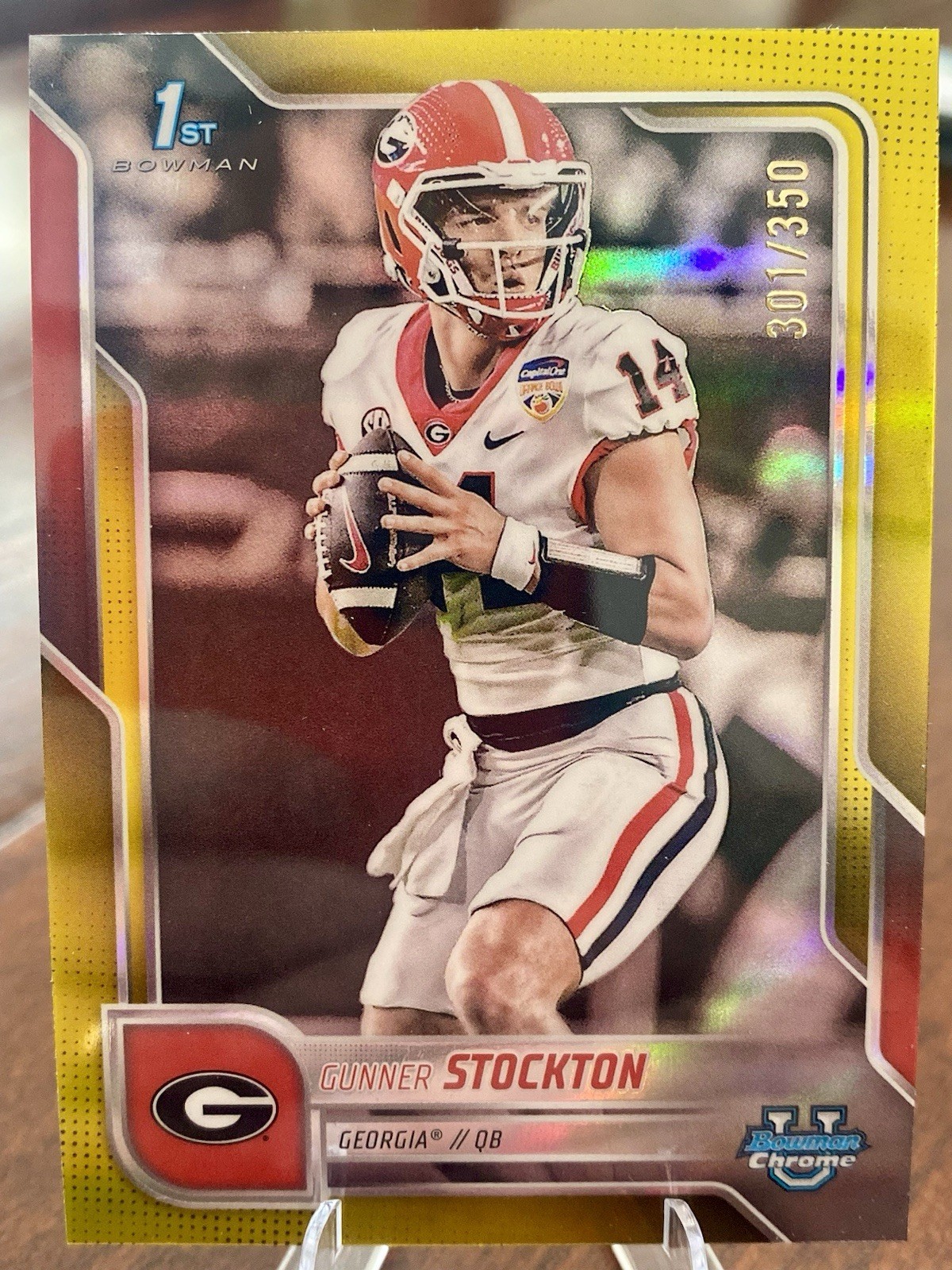 GUNNER STOCKTON 2025 BOWMAN CHROME U 1ST BOWMAN YELLOW REFRACTOR /350