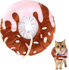 Cat Cone Collar Soft, Plush Pillow Cute Donut Lightweight Adjustable Neck Cone