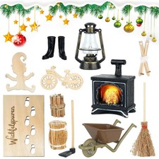 Set di Accessori per Porta Gnomo Natalizio,Natale In Miniatura Casa Delle Bambol