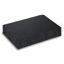 Premium Slate Cheese Board Set - 6 x 10"x8" Black Serving Platters for Meat, ...