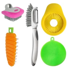 Flexible Vegetable Brush Fruit and Vegetable Brushes Vegetable/Fruit Peeler wit