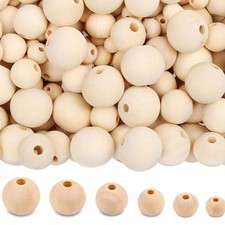 KMALADO 20pcs 35mm Wooden Beads for Crafts, Unfinished Natural Wood Bead Bulk...