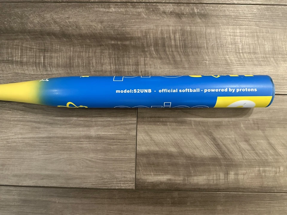 Bate de softbol lanzamiento lento EL USSSA Proton Series 2 25 oz azul atómico/amarillo .5 oz Foto 3 de 4