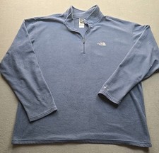 The North Face TKA 100 Fleece Pullover Sweater Men s L Blue 1/4 Zip Lightweight