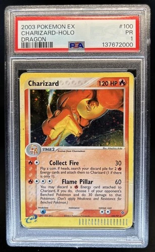 2003 Pokemon EX Dragon Charizard Holo #100/97 PSA 1