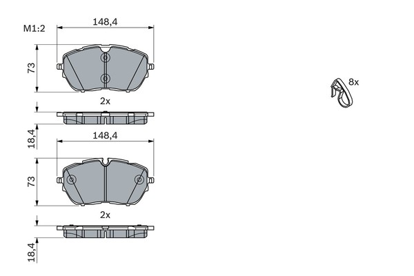 Bosch BremsbeläGe Vorne Rechts Links FüR Peugeot 308 II Sw 3008 Opel Grandland-image