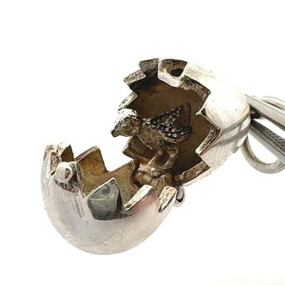 Designer 925 Sterling Silber Öffnung 3D Schlüpfen Hühnerei Charm Anhänger