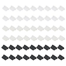 0.4 Inch USB Type C Dust Plug, 90 Pcs Anti Dust Plug Cover, Black/White/Clear