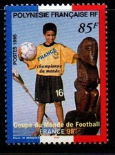 FRENCH POLYNESIA SG834 1998 FRENCH VICTORY IN FOOTBAL WORLD CUP MNH