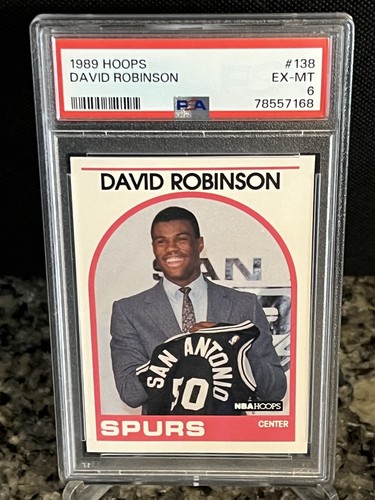 1989 NBA Hoops David Robinson ROOKIE HOF San Antonio Spurs PSA 6 EX-MT - Picture 1 of 2