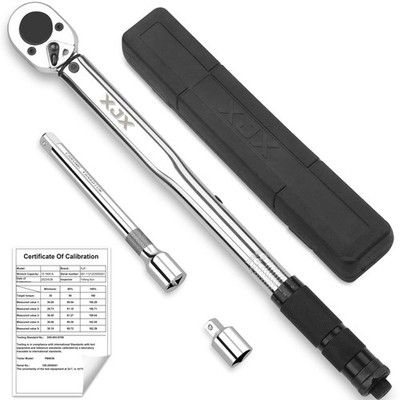 XJX 1/2'' Drive Click Torque Wrench: 10-160 FT-LB / 13.6-217.1 Nm Precision