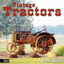 Vintage Tractors 2026 Wall Calendar 12 Month | 12" x 24" Open | Thick & Sturdy P