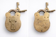 Vintage Squire No. 10 Admiralty Brass Padlock w/ Keys – English 4 Lever Lock
