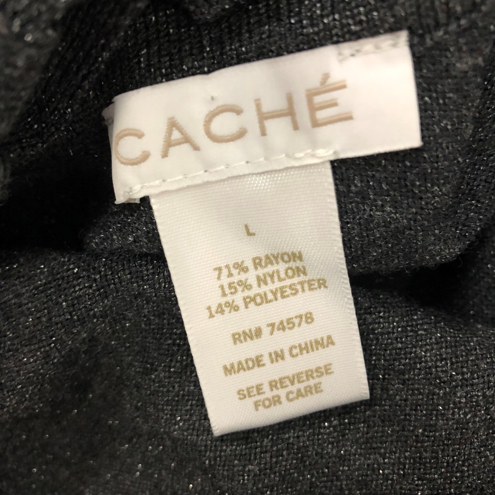 Cache Womens Pullover Top Solid Gray Sparkly Long… - image 4