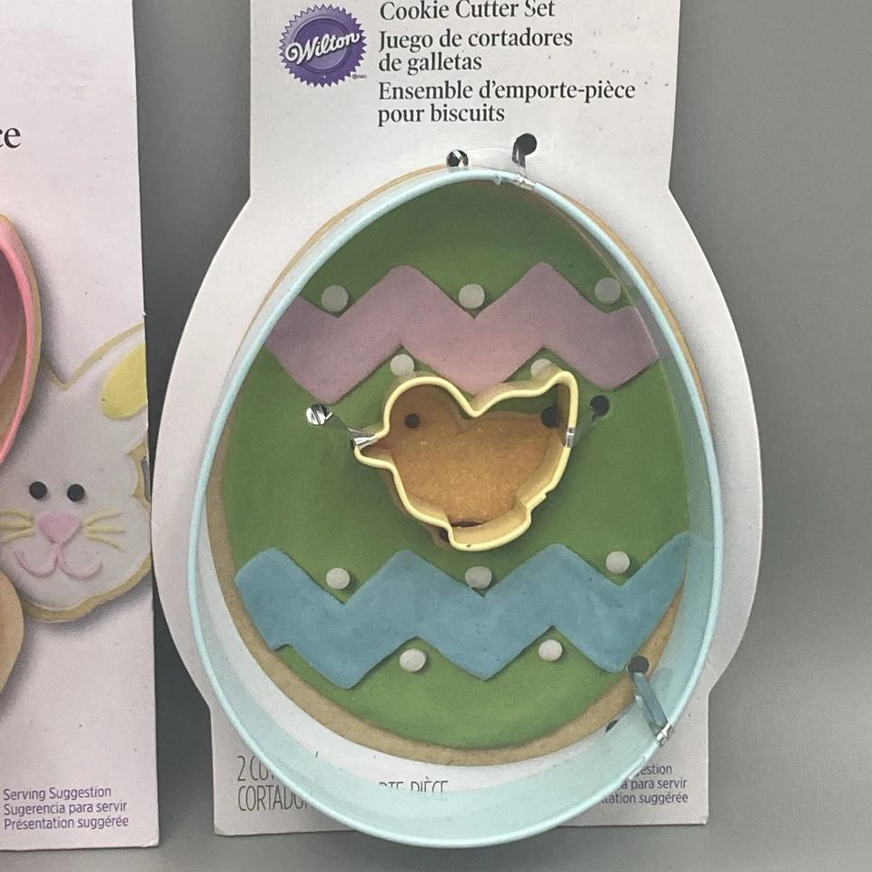 Lote de 2 juegos de cortador de galletas Wilton de 2 piezas conejo de Pascua y huevo casa de vacaciones nuevos Foto 4 de 4