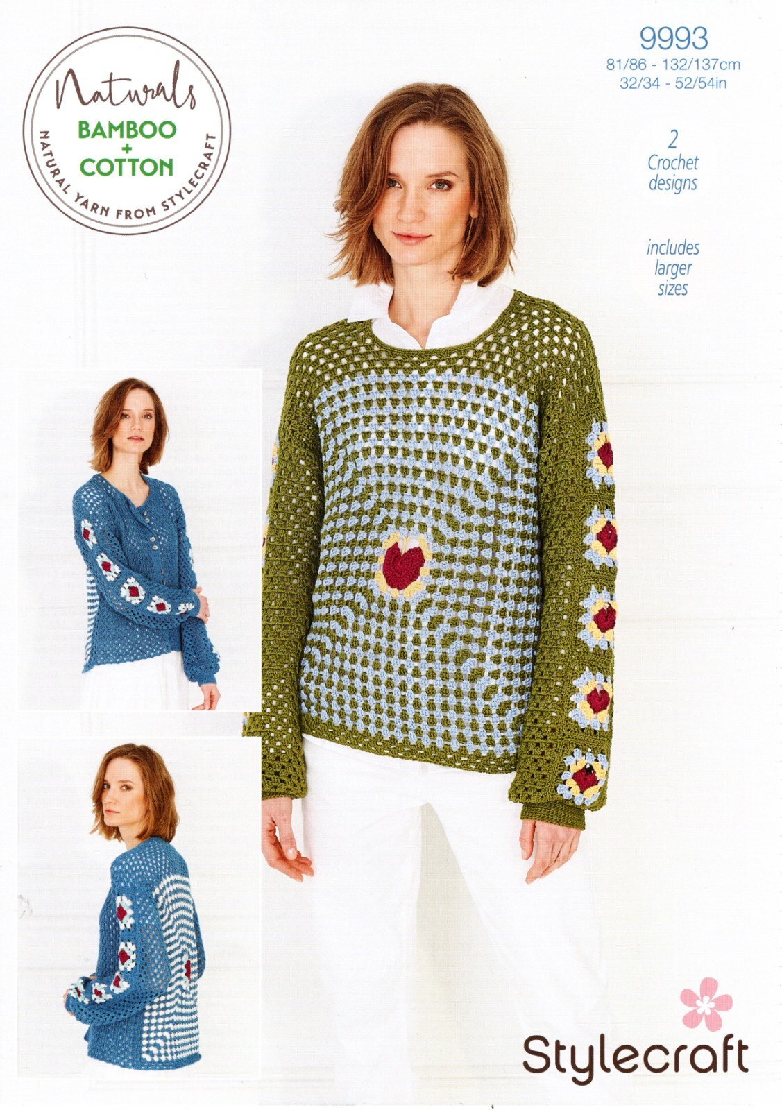 Stylecraft DK Crochet Pattern - 9993 Ladies Sweaters (2 Designs)