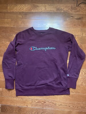 Champion Authentic Athletic Wear maroon spell out embroidered logo Size Medium