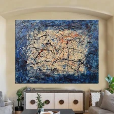 Pollock/Rothko style Professional Painting 81” X 62”(6ft 9in)Abstract Modern XL