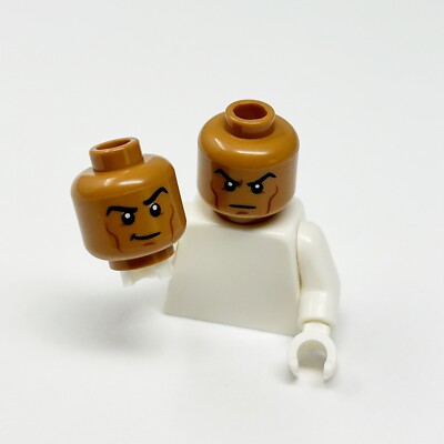 LEGO Minifigure Dual Head Smirk Raised Left Eyebrows 3626cpb3195