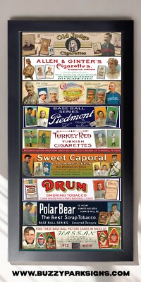 Tobacco Company Baseball Card Framed Art Print PVC 12x24 Piedmont Hassan Old Jud
