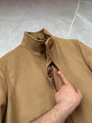 Ermenegildo Zegna Soft Wool Zip Coat Jacket Puffer Lining Camel Size M - Picture 18 of 24